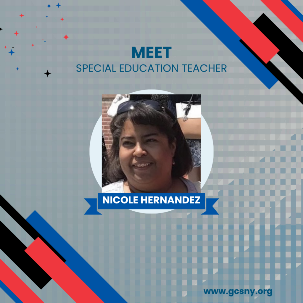 A graphic with the text "Meet Special Education Teacher Nicole Hernandez."